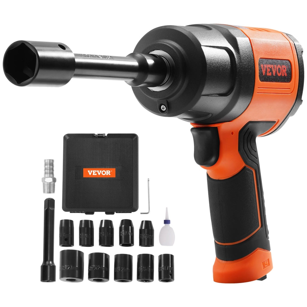 Avvitatore pneumatico ad impatto 1/2 pollice 2000 Nm con set 11 bussole in acciaio CR-V, 2 kg robusto ed ergonomico per officina