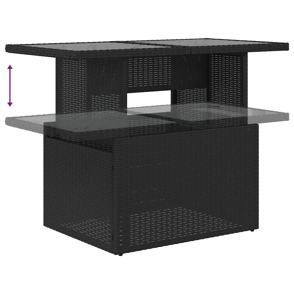 Set Divani da Giardino con Cuscini 7pz Nero Polyrattan 3266605
