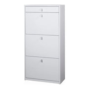 Scarpiera 3 Ante 1 Cassetto P29 Kit Bianco Fiammato cm 63x29x127h - Sarmog