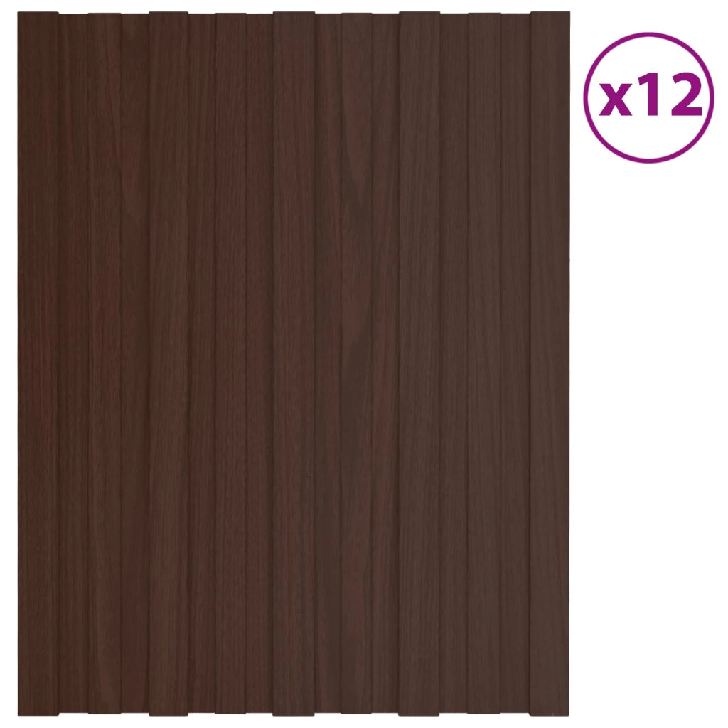 Pannello per tetto 12 pz Marrone 60 x 45 cm Acciaio zincato 42047105