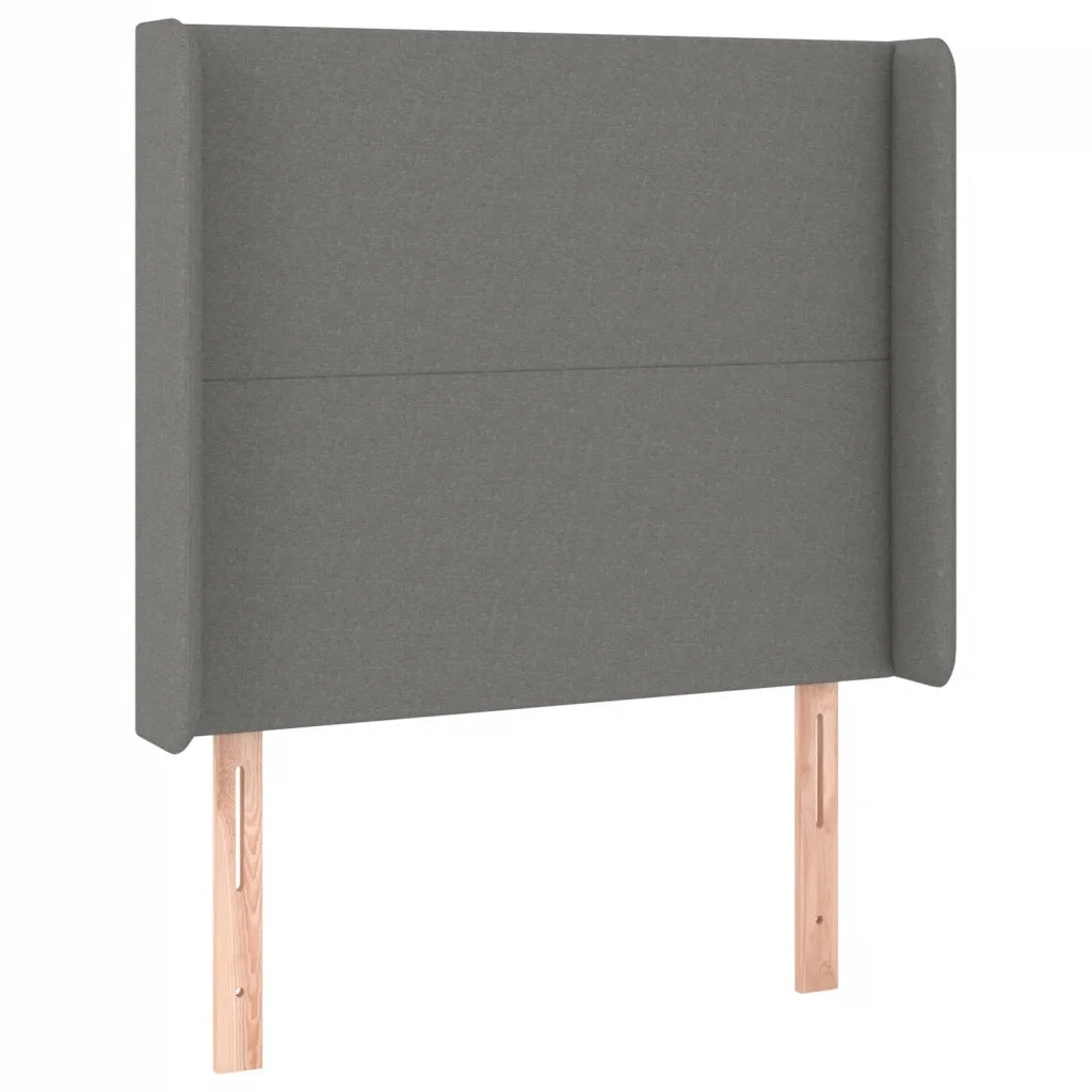Testiera | Testata a LED Nera 103x16x118/128 cm in Tessuto