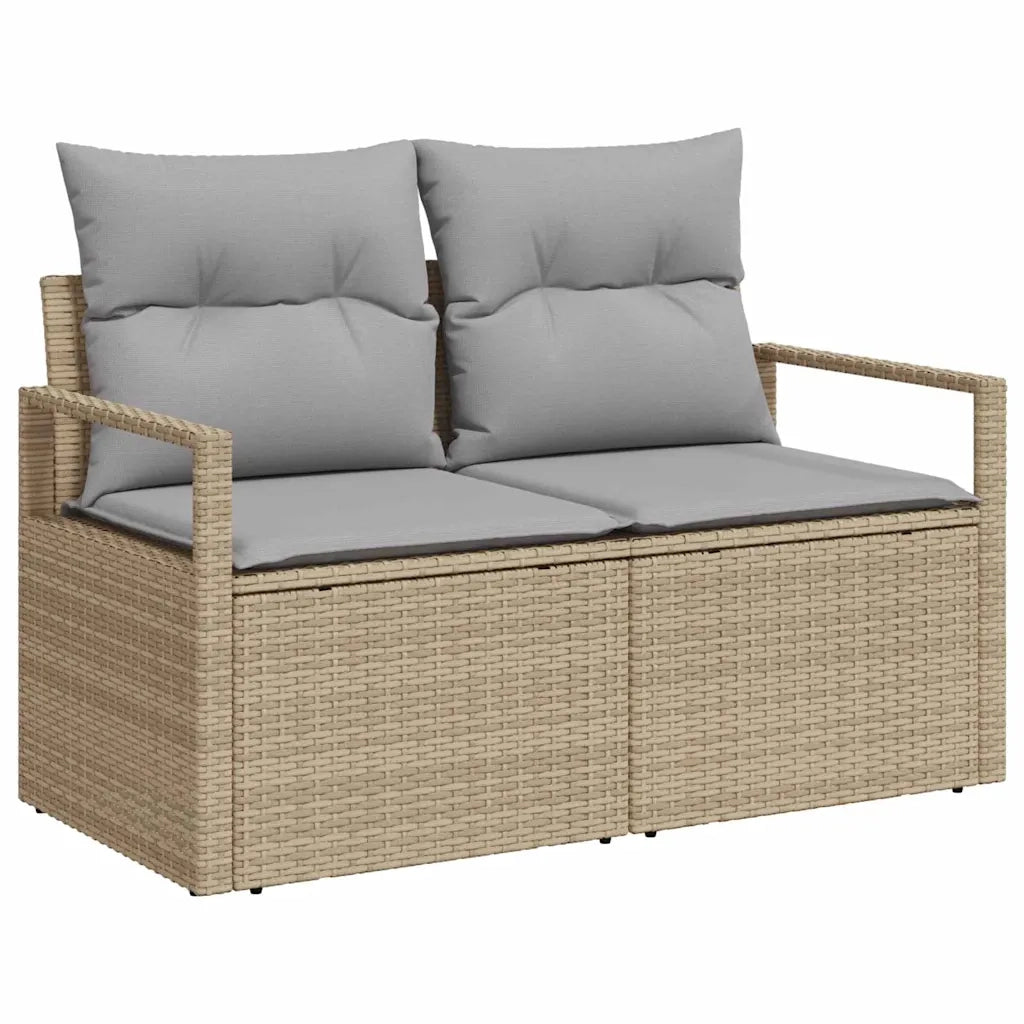 Set Divano da Giardino 6 pcs Beige e Grigio Chiaro polyrattan 3348736
