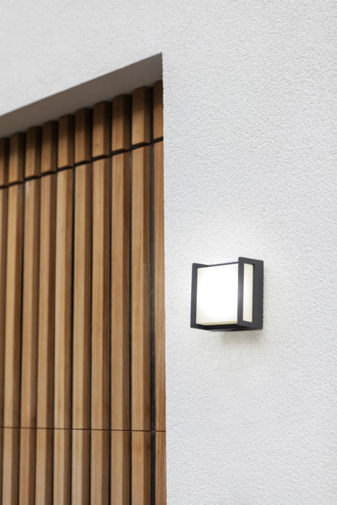 Applique esterna QUBO grigia LED 9,5W 4000K Lutec