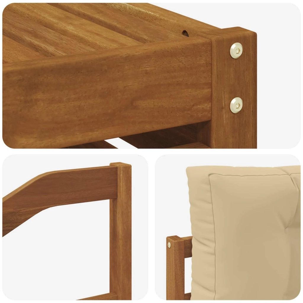 Set di divani da esterno 9 pz Naturale e Beige 3373238