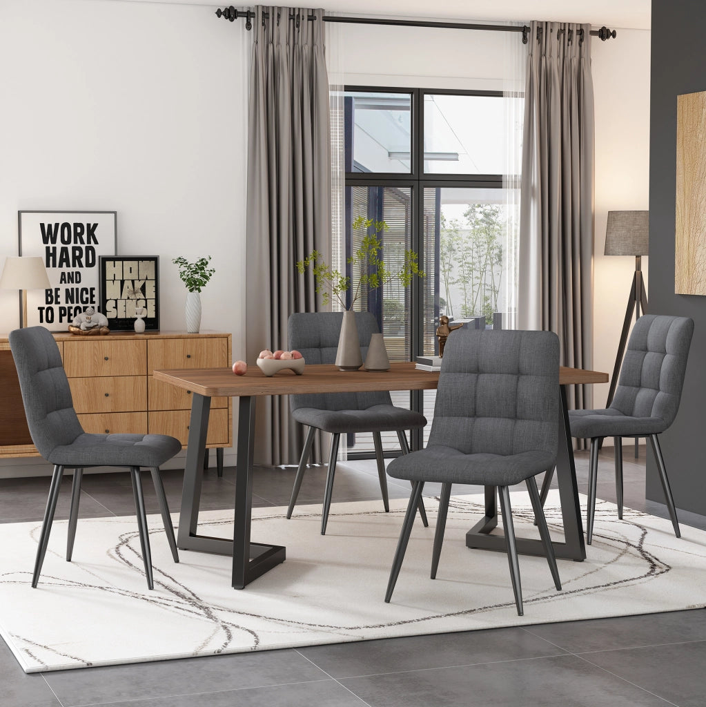 Tavolo da pranzo rettangolare 117x68 cm nero e noce