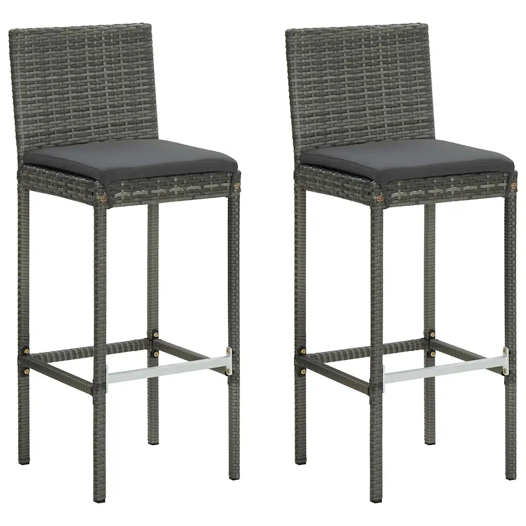 Set Bar da Giardino 3 pz con Cuscini Grigio 3067943
