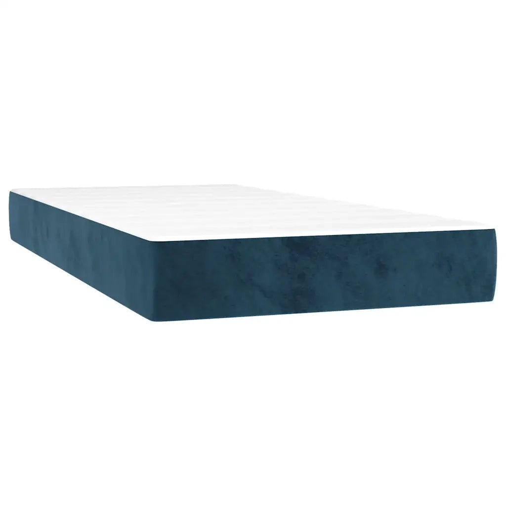 Letto a Molle con Materasso e LED Blu Scuro 90x200cm in Velluto 3136165