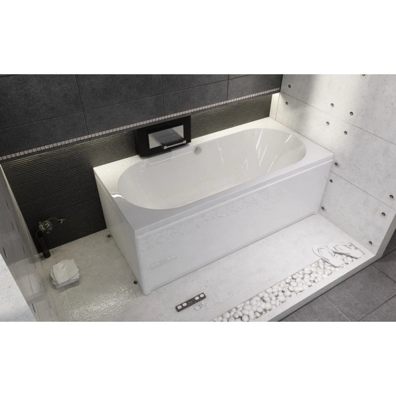 Grembiule vasca frontale universale 200x57 cm in acrilico bianco