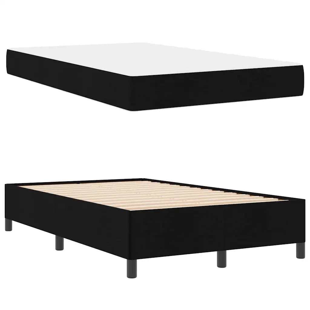 Letto a molle Nero 120 x 200 cm Tessuto
