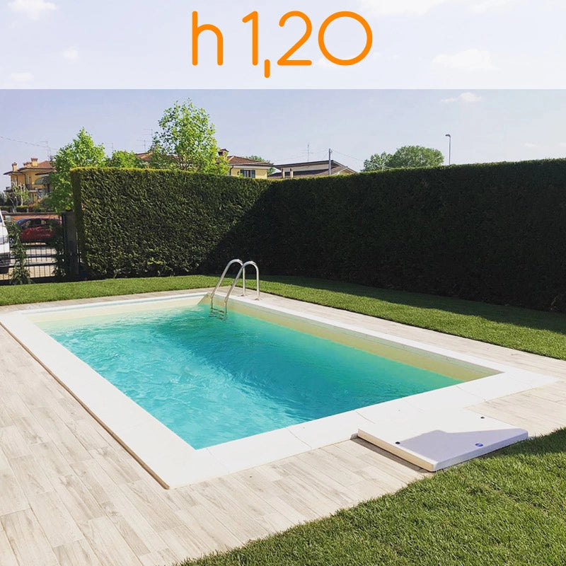 Piscina interrata ITALIKA® EASY in pannelli d'acciaio 8,00 x 4,00 h1,20 m