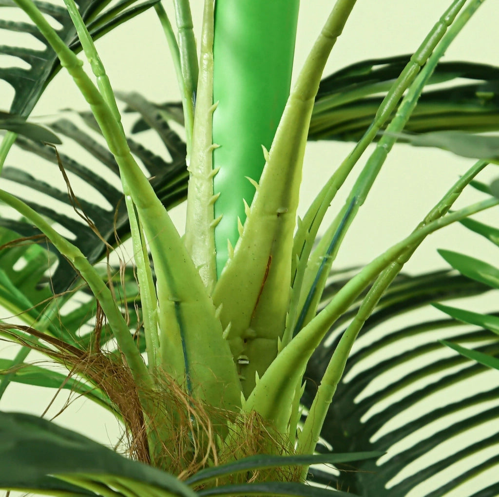 PIANTA ARTIFICIALE Palma Verde in plastica con vaso cementato