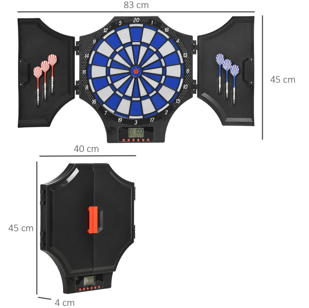 Bersaglio elettronico ULEVR con 31 giochi, LCD e ante protettive, fino a 8 giocatori, nero