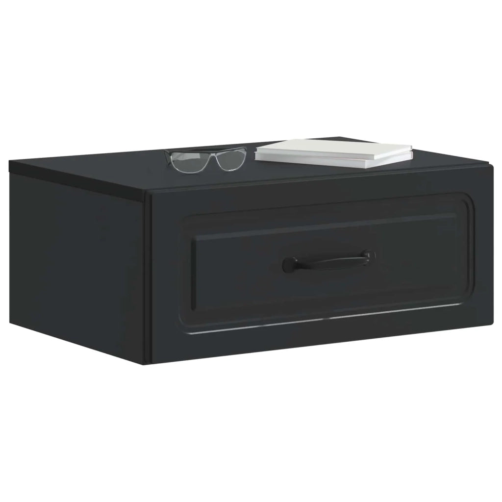 Mobiletto da notte a muro Nero 49 x 34,5 x 20 cm 899297