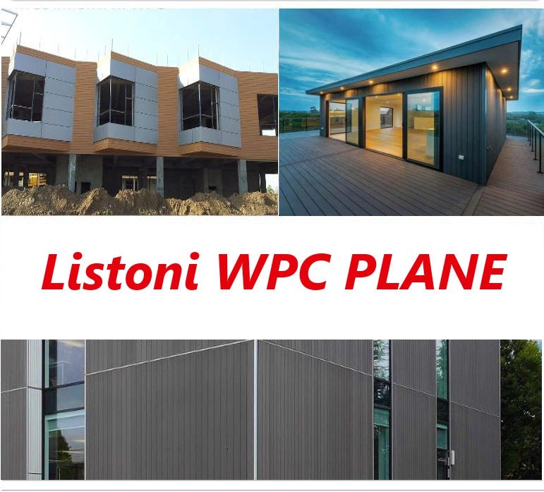 Listoni WPC Plane 5m² per rivestimenti colore Grigio listone 150x2200mm spessore 11mm