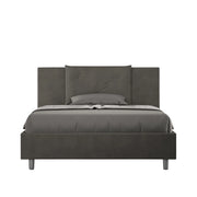 BS COM Letto una piazza e mezza contenitore imbottito 130x210 microfibra grigio