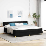 Letto a molle con materasso Nero 200 x 200 cm Poliestere