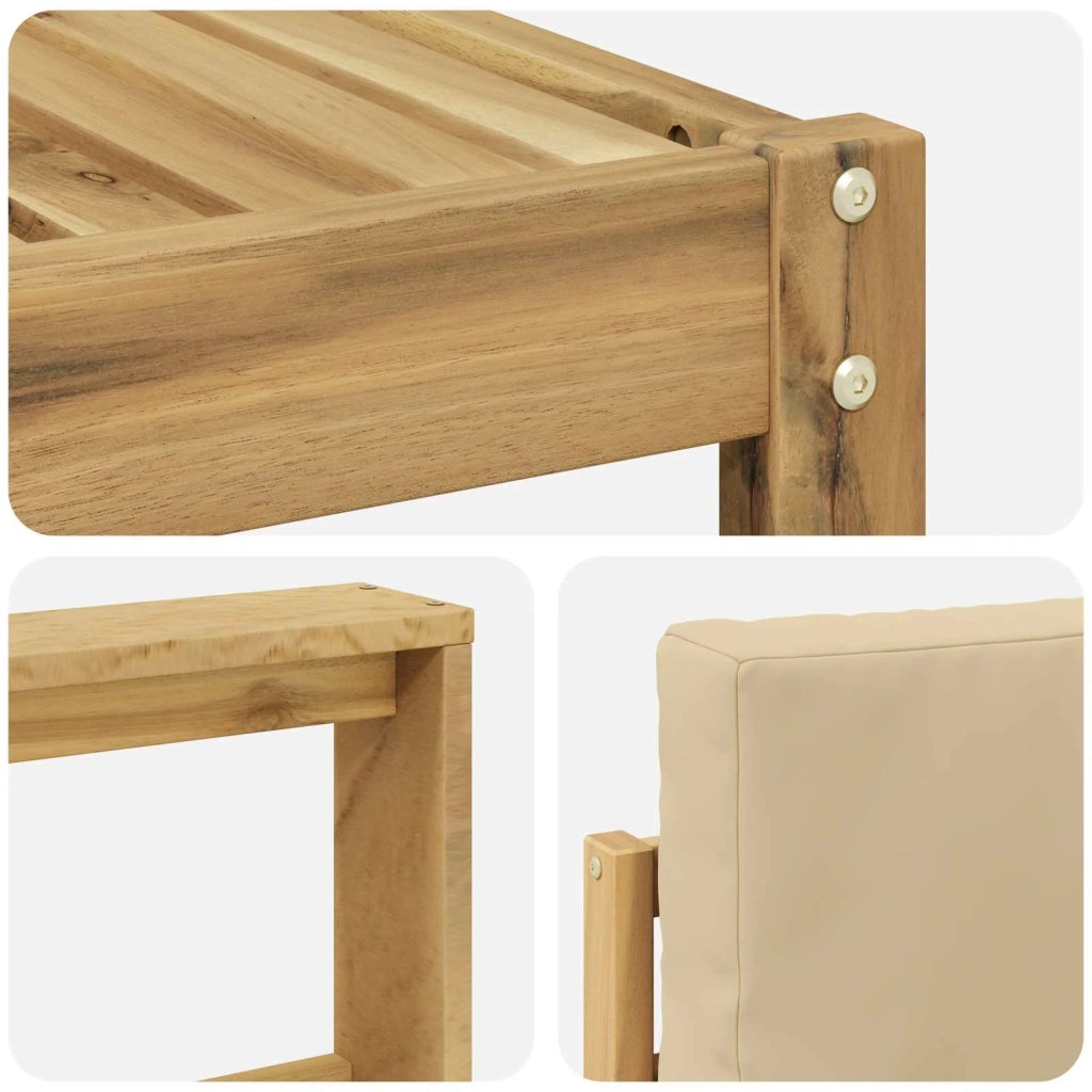 Set di divani da esterno 9 pz Bianco e Beige 3387427