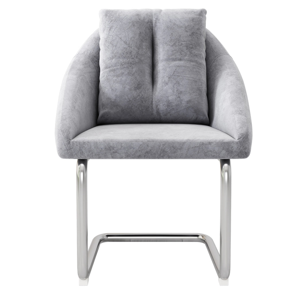 SEDIA Set da 6 pezzi in velluto grigio