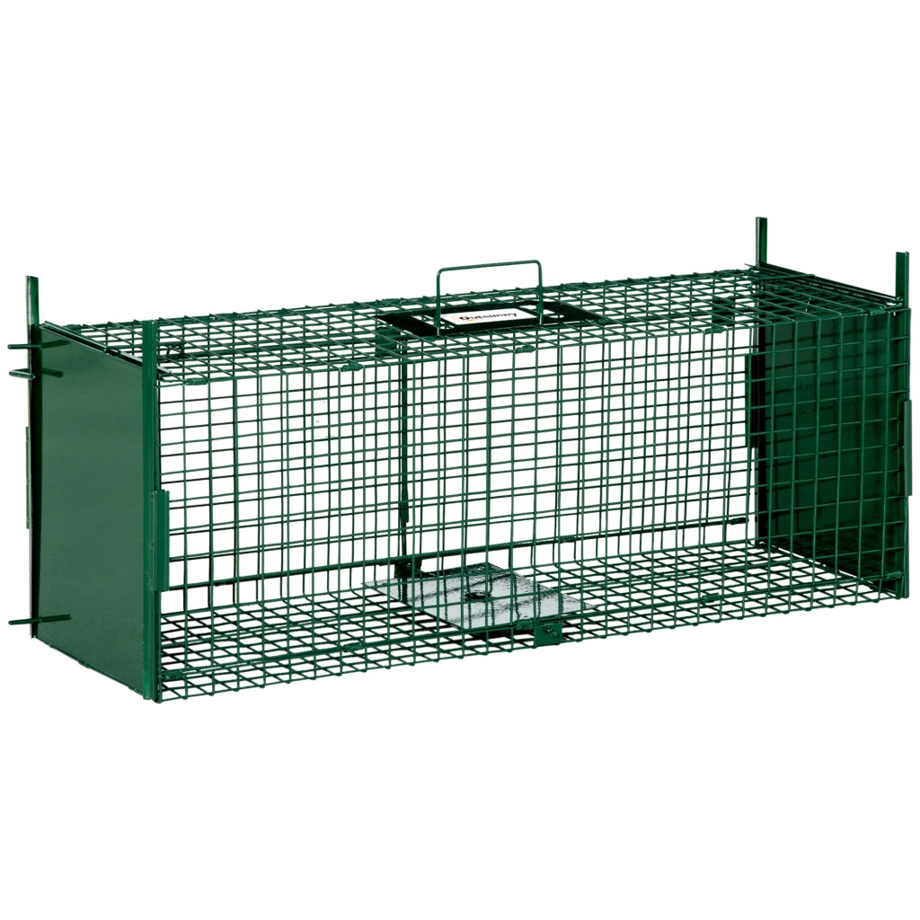 Gabbia di Cattura per Animali Vivi con 2 Porte ¨C Xylo ¨C 80x25x30 cm Verde Scuro
