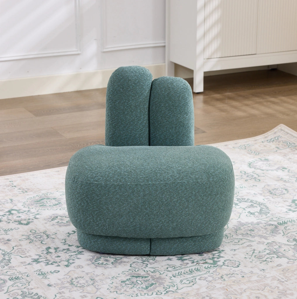 Pouf imbottito ULEVR a forma di coniglio, 56x43,5x57 cm, verde, con orecchie decorative