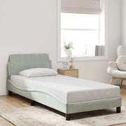 Giroletto-Struttura Letto Dover Grigio Chiaro 90x200 cm Velluto