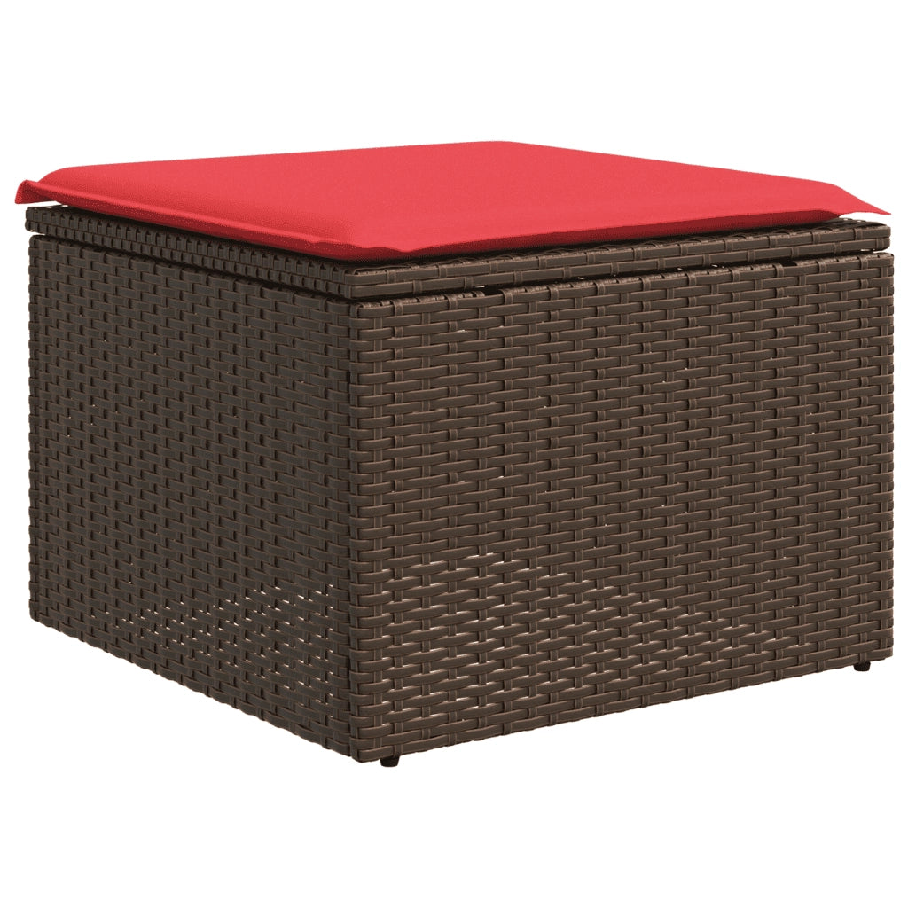 Set Divani da Giardino 8 pz con Cuscini Marrone in Polyrattan 3268704