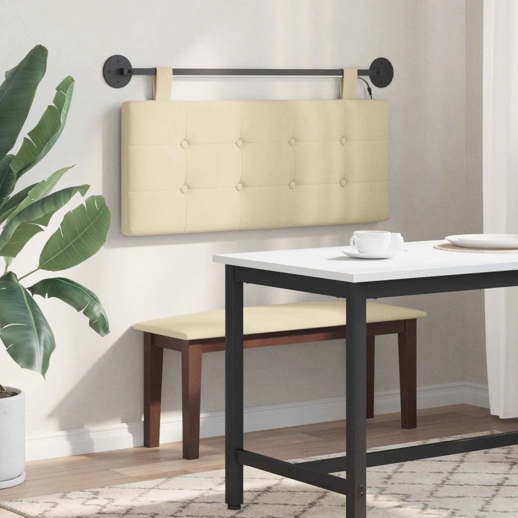 Testiera | Testata sospesa Con luce LED Crema Tessuto