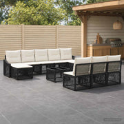 Set Divano da Giardino 11 pz Nero polyrattan 3436129