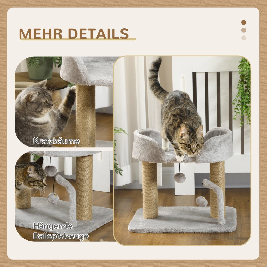 Albero tiragraffi per gatti con piattaforma ¨C Xylo ¨C Grigio 42 cm
