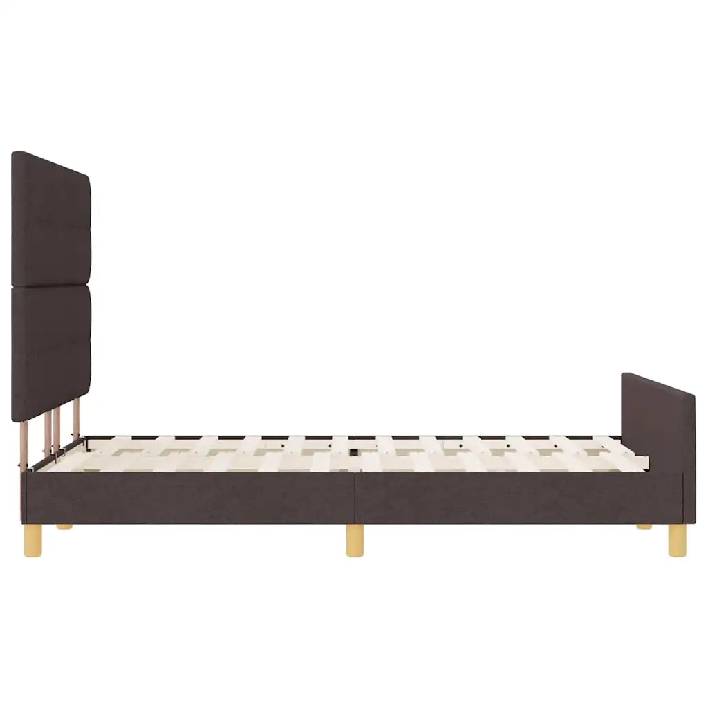 Letto matrimoniale | Letto per adulti | Struttura del letto Marrone scuro 140 x 200 cm Tessuto