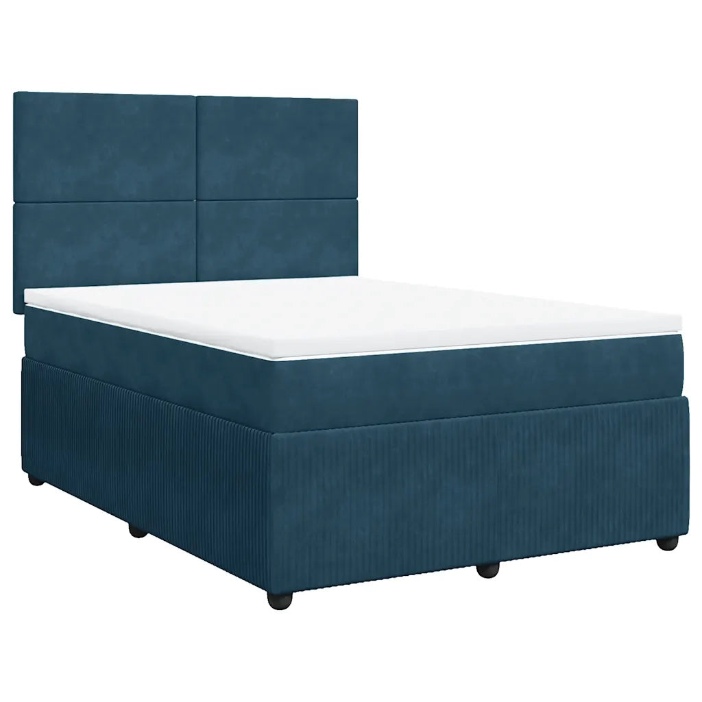 Giroletto a Molle con Materasso Blu 140x190 cm in Velluto 3294632