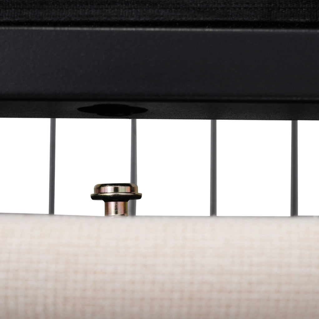 Letto singolo imbottito 90x200 cm con USB; prese; LED e 2 cassetti; beige