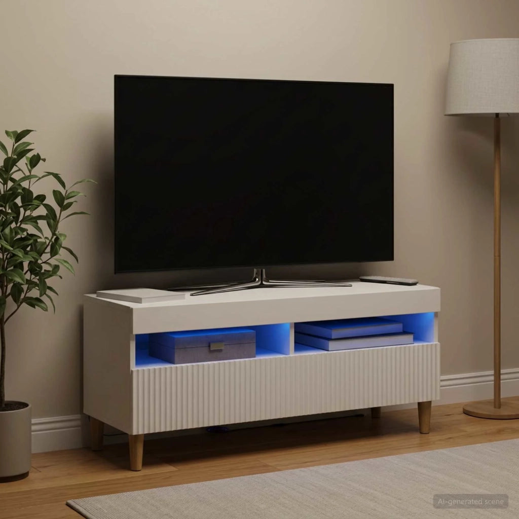 Mobile TV LED ARNHEM 100 x 35 x 43 cm Bianco 896765
