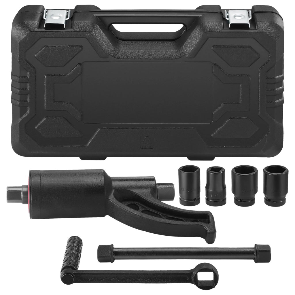 Set Moltiplicatore di Forza 4800 Nm Rapporto 1:58 con 4 Bussole 25,4 mm per Dadi Ruote Robusto in Acciaio per Officina e Garage