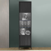Vetrina con anta Giugi 55x40x203 colore nero frassinato