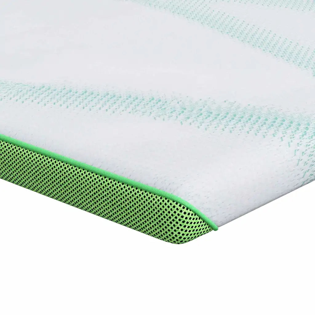 Topper per materasso-Materassino Bianco e Verde 200 x 200 cm 777564