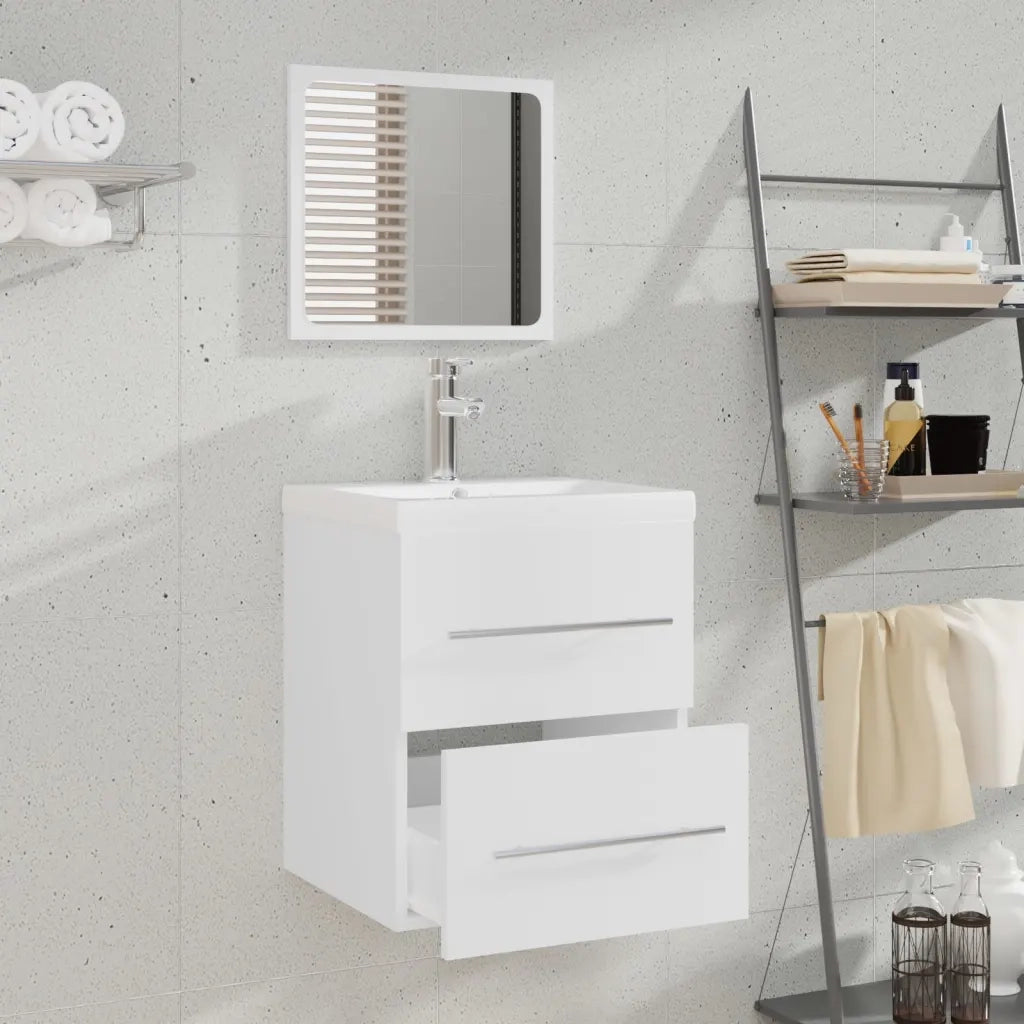 Mobile Bagno con Lavabo Integrato Bianco in Legno Multistrato 3114163