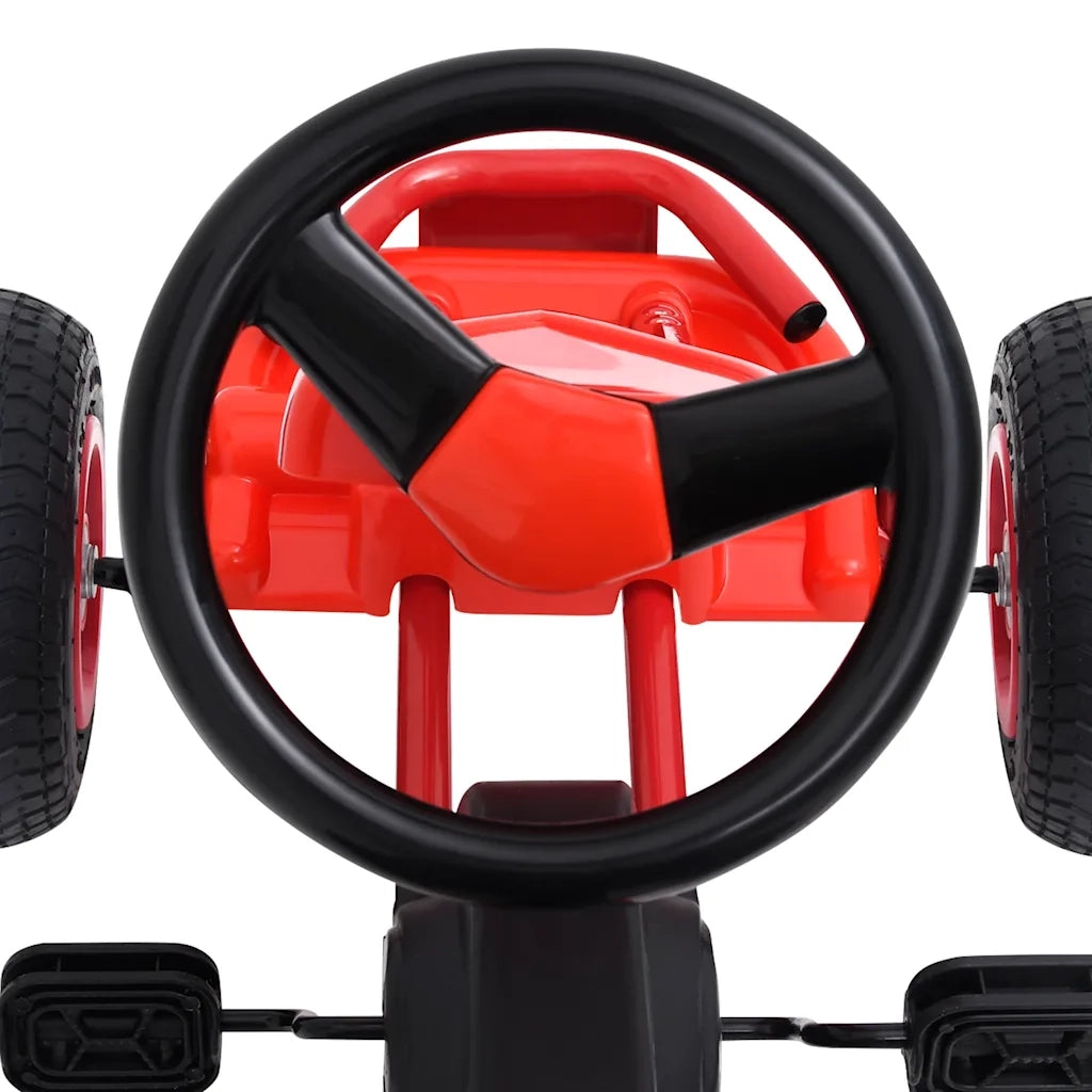 Go Kart a Pedali con Pneumatici Rosso 80197