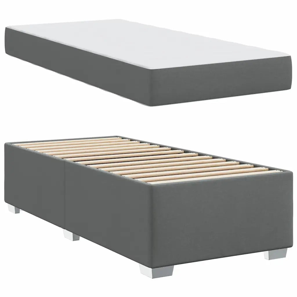 Letto singolo | Letto per adulti | Struttura del letto Grigio scuro 80 x 200 cm Tessuto