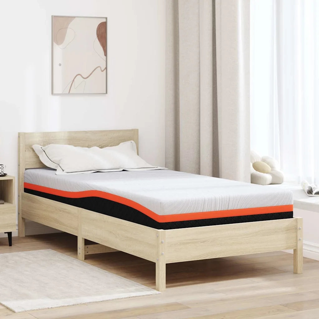 Materasso-Materasso per letto Bianco e Nero 90 x 190 cm Tessuto Jacquard