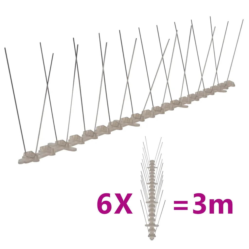 Set Dissuasori per Uccelli e Piccioni 6 pz 2 File 3 m 170232