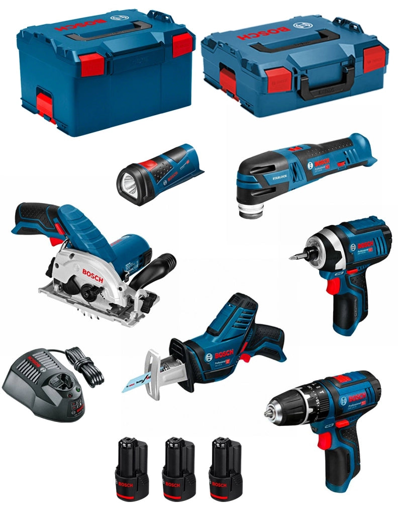 BOSCH Kit 12V BMK6-28BD3 (GSB 12V-15+GDR 12V-105+GKS 12V-26+GOP 12V-28+GSA 12V-14+GLI 12V-80+3 x 2,0Ah+GAL1230CV)