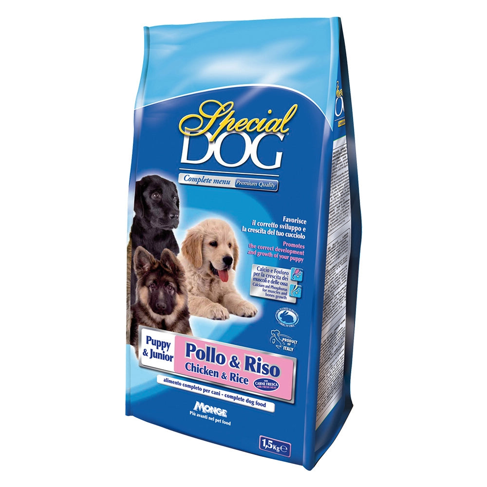 CROCCHETTE PER CANI JUNIOR 'SPECIAL DOG' pollo e riso - kg 1,5  - MONGE