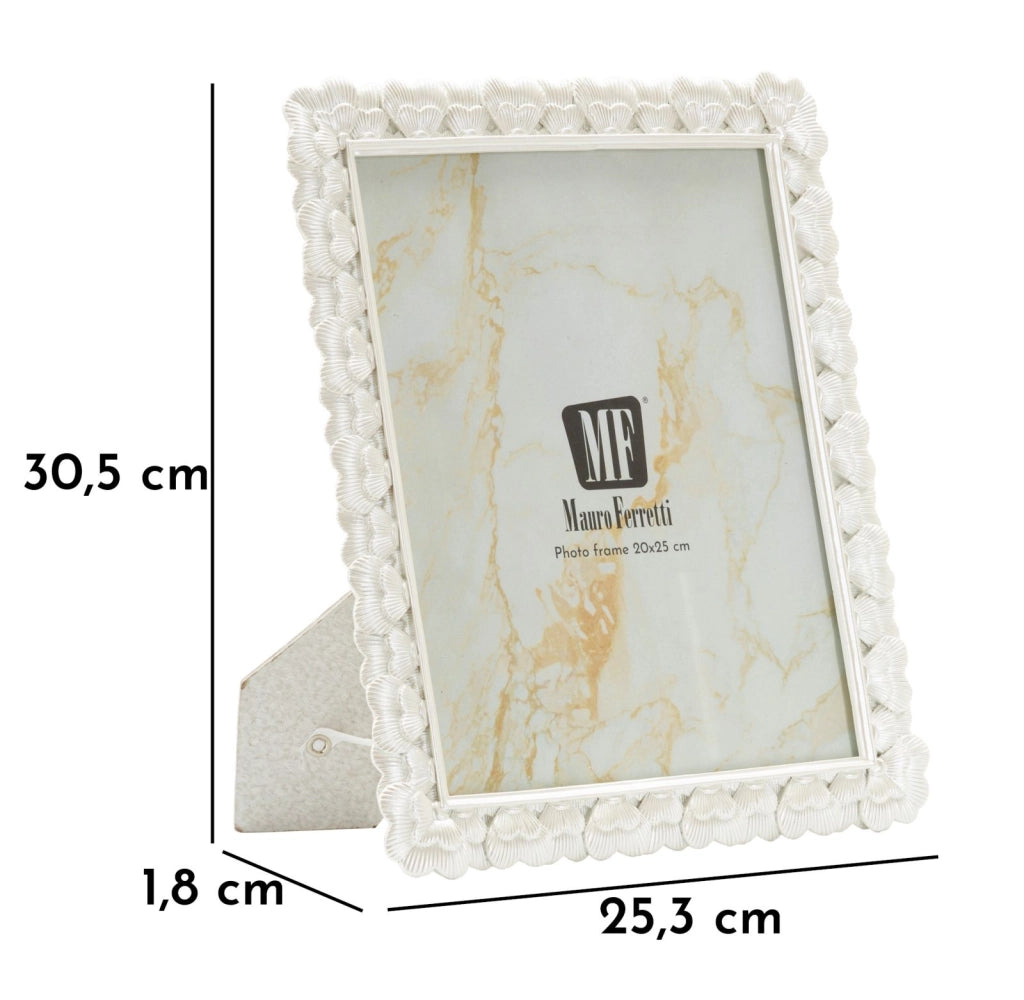 Cornice Hearty 25,3x1,8x30,5 cm in Resina e Vetro Argento