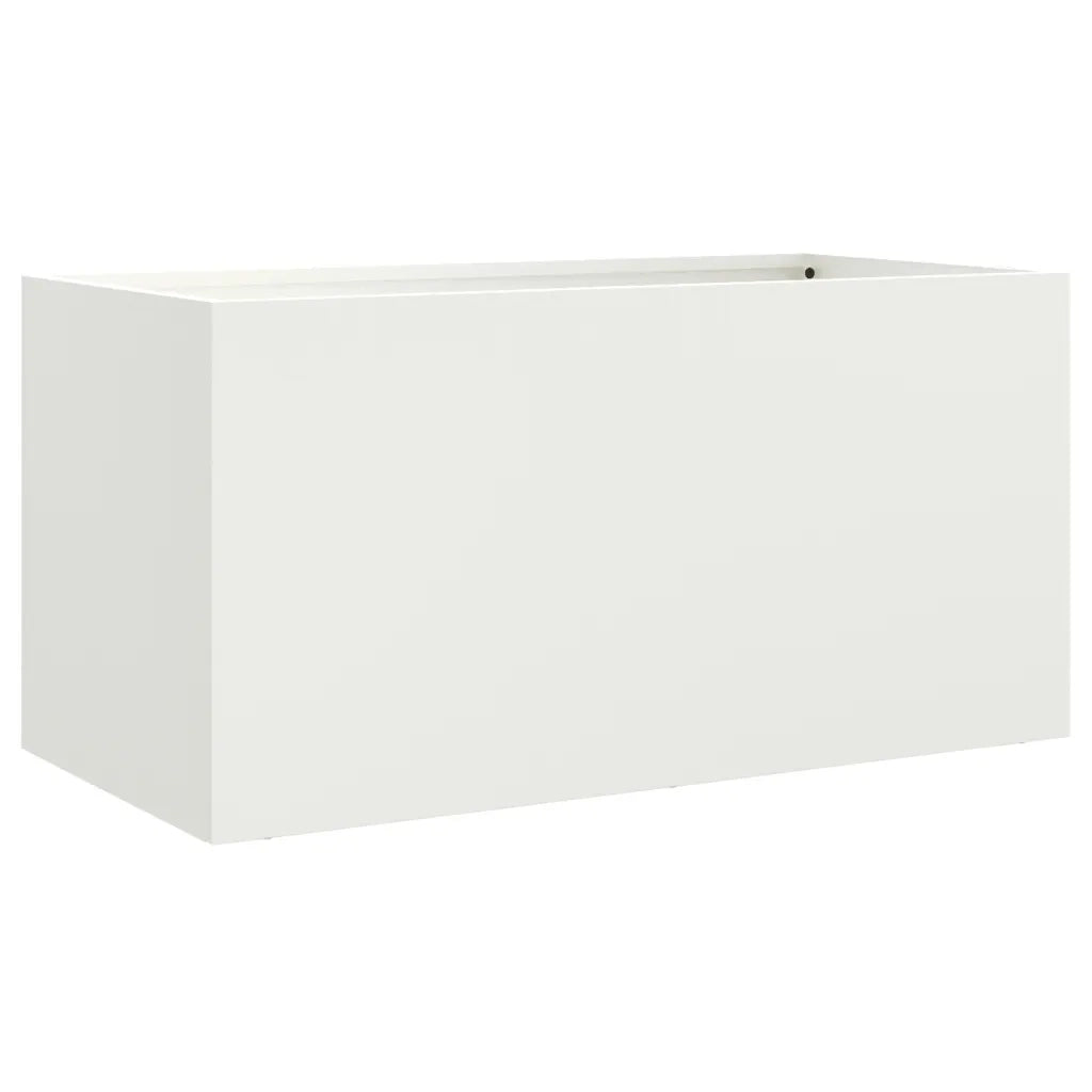 Fioriera | Cassetta per fiori | Vaso Bianca 62x30x29 cm in Acciaio