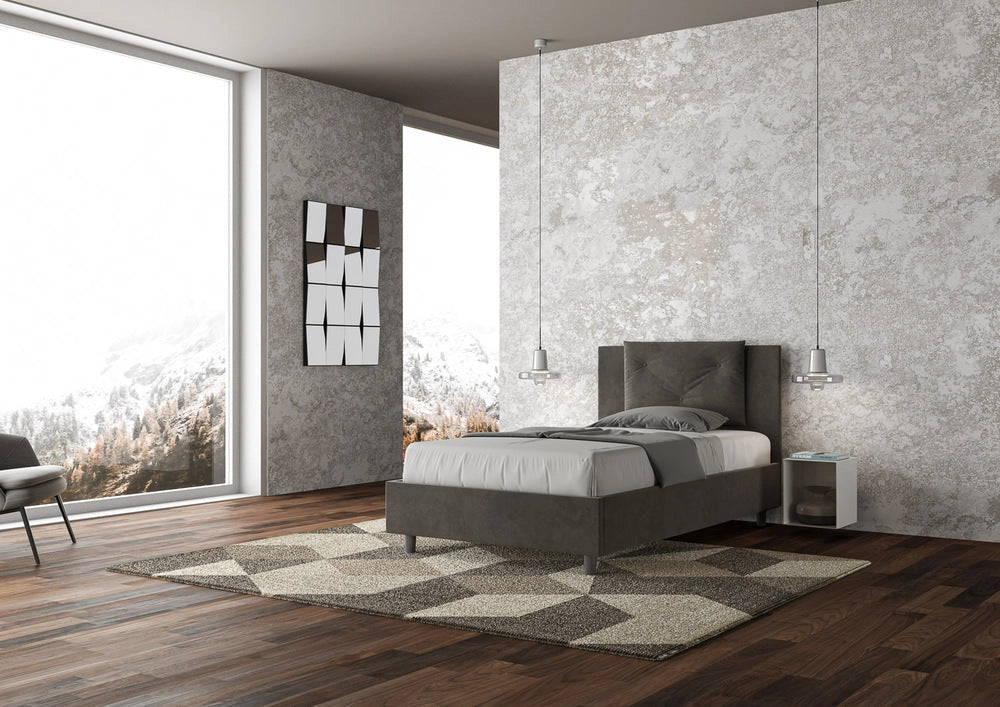 Letto Singolo 90x190 cm Senza Rete Appia Grigio