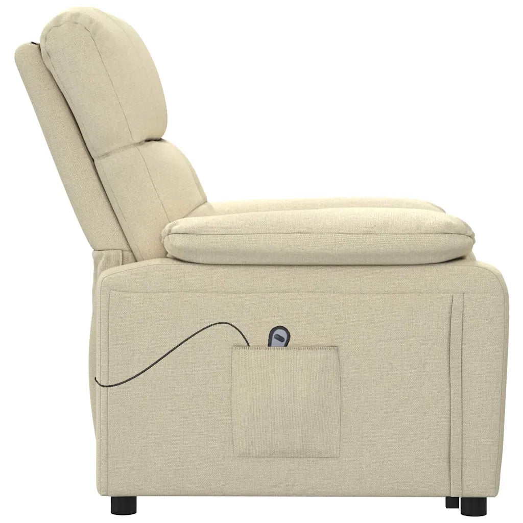 Poltrona Elettrica Reclinabile Crema in Tessuto 3073811