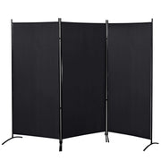 Paravento Separ¨¦ 3 Pannelli ¨C Xylo ¨C Metallo Nero 253x50x182 cm