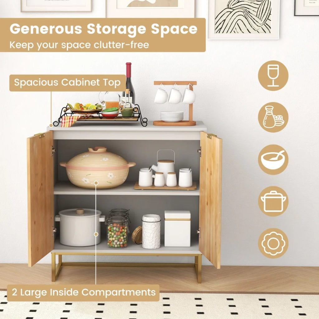 Modern Buffet Sideboard Cabinet Console Tablr with Storage-White