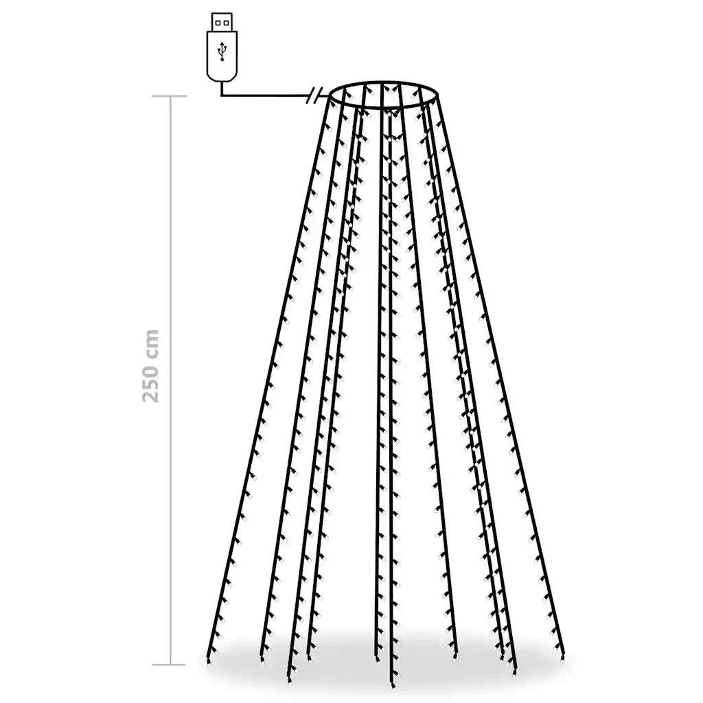 Catena luminosa per albero di Natale 250 cm 250 LED illuminazione decorativa calda in PVC blu 02_0046779
